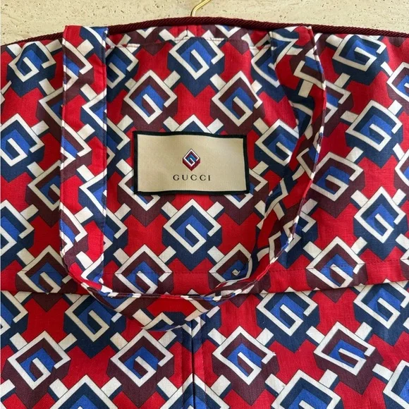NWT GUCCI G Geometric Travel Linen Garment Bag Minaudière Unisex 27”x43” - Picture 10 of 16